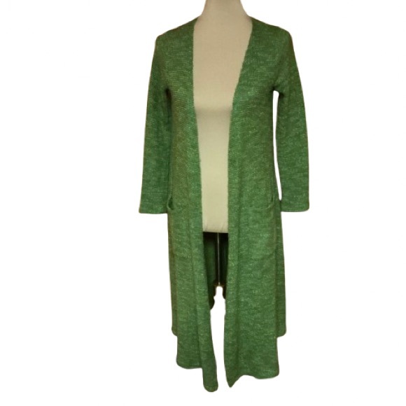 Lularoe green sweater coat cardigan - Picture 1 of 12